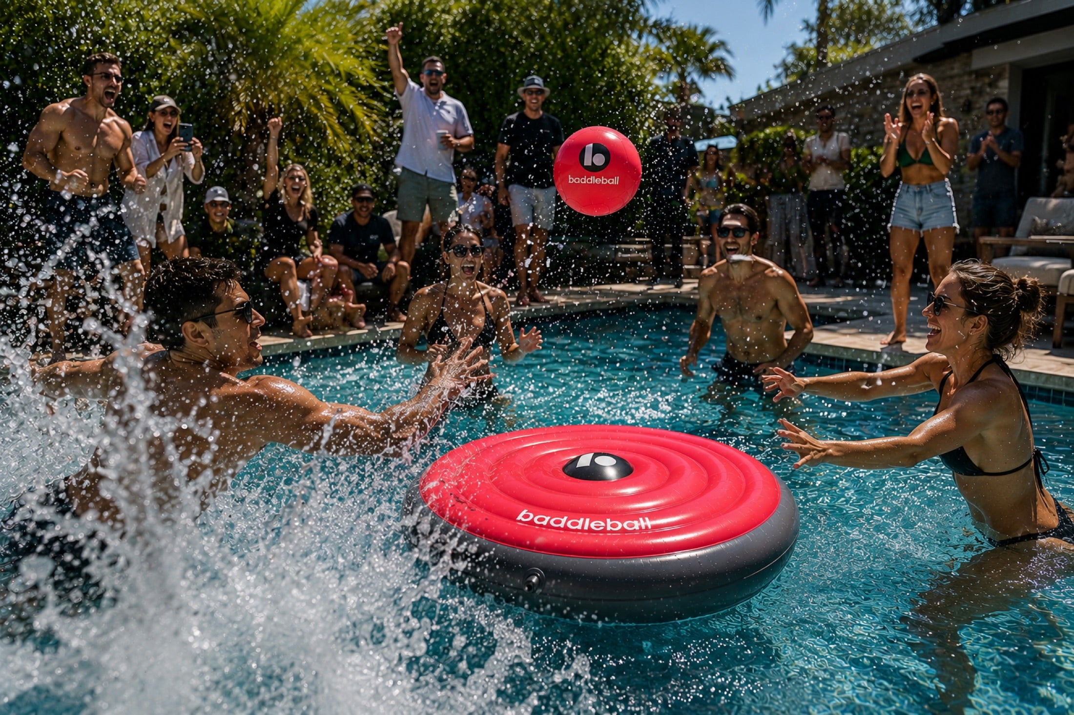 baddleball gameplay in waist deep water